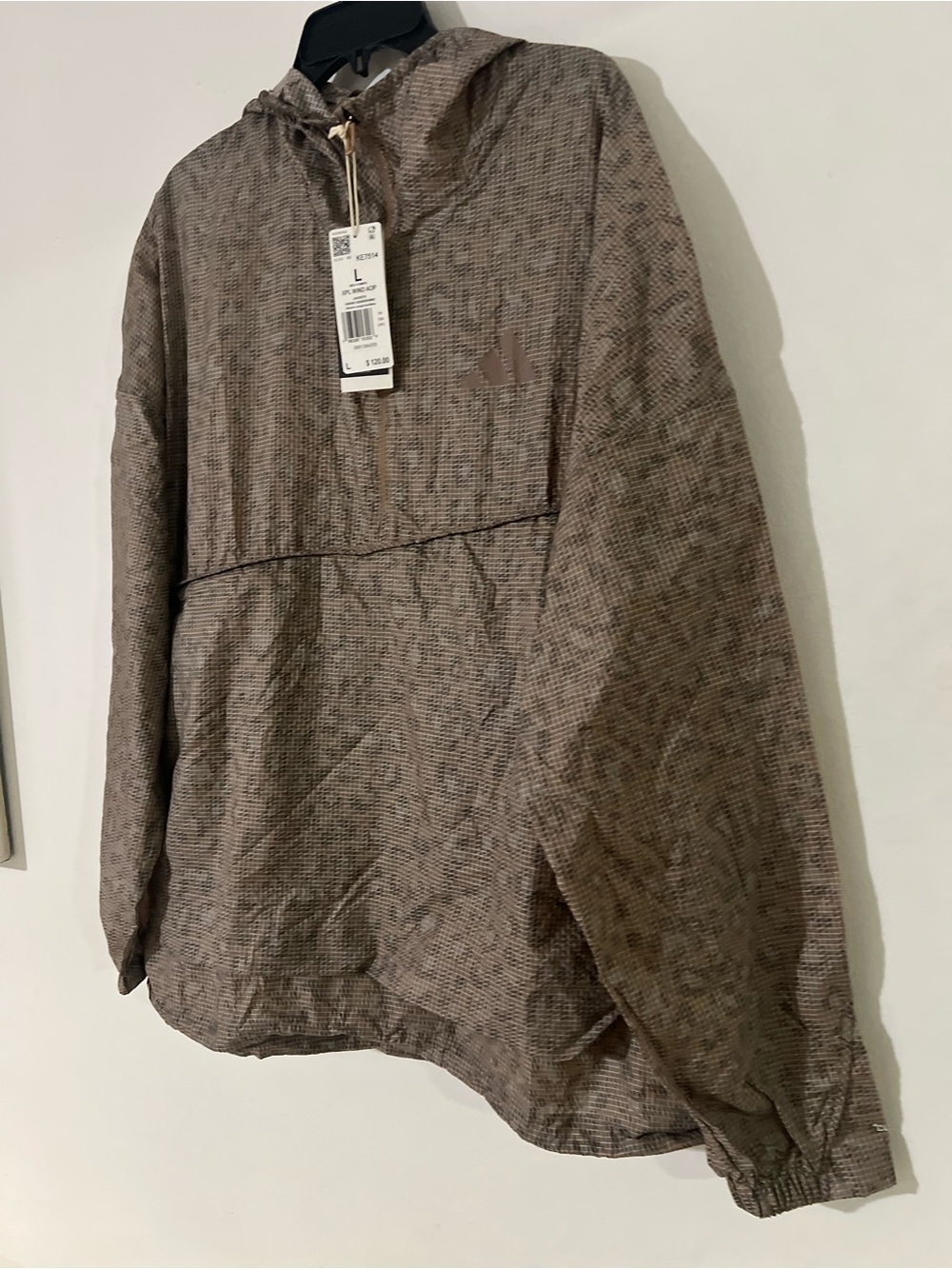 adidas TERREX Men's Hooded Windbreaker in Taupe Brown